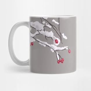 Snowy Branches With Winter Berries Mug